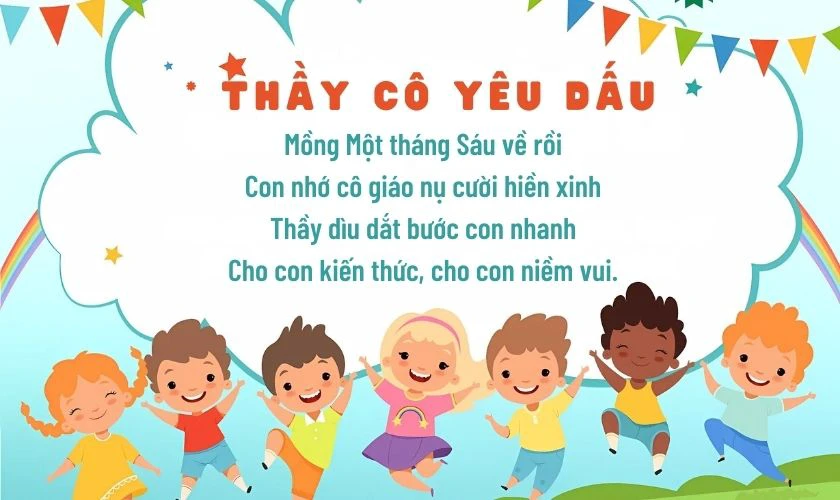 Thơ 1/6 viết về thầy cô, trường lớp