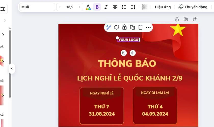 Chỉnh sửa văn bản, thêm ngày chính xác