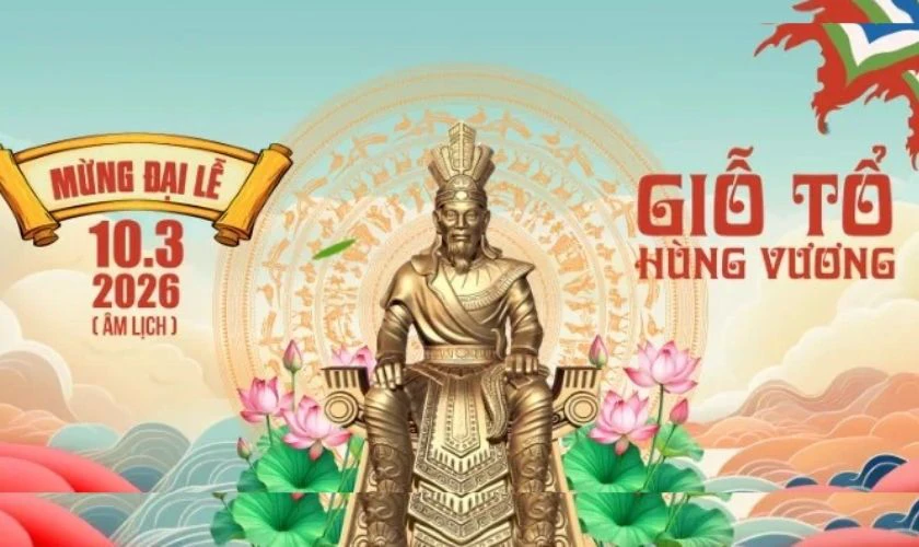 Thông báo nghỉ lễ Giỗ Tổ Hùng Vương 2026 đăng Website