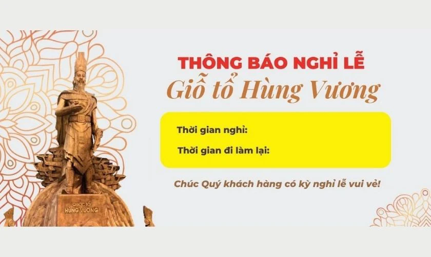 Thông báo nghỉ lễ của cửa hàng