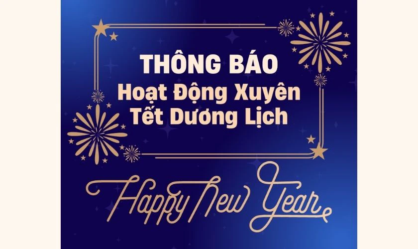 Ảnh mẫu thông báo nghỉ tết Dương lịch 2026 miễn phí