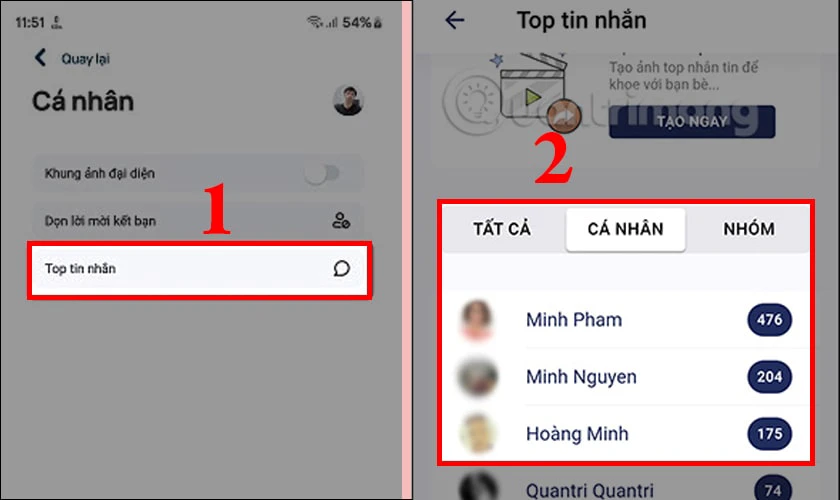 Cách thống kê tin nhắn Facebook trên điện thoại 