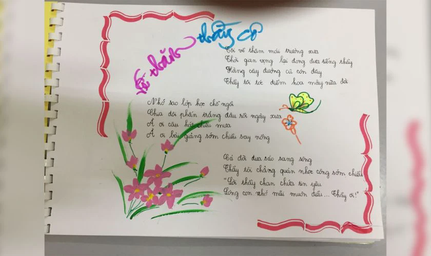 Mẫu trang trí thư 20/11