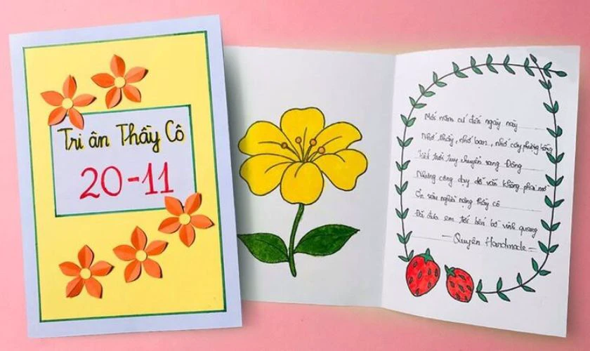 Mẫu trang trí thư 20/11 đẹp