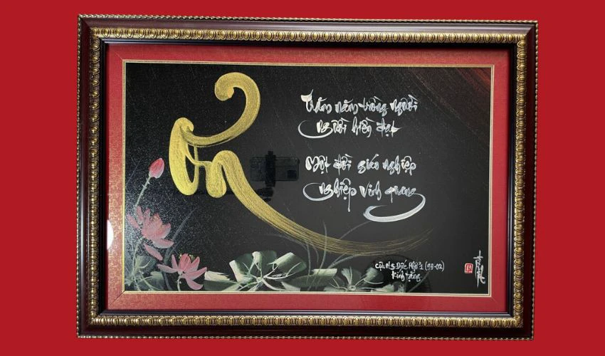 Tranh thư pháp chữ Ơn ý nghĩa, đẹp mắt