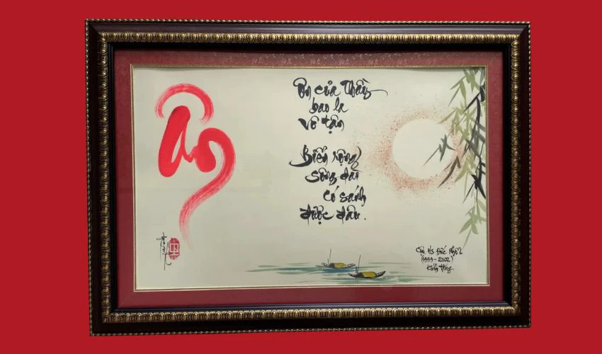 Tranh thư pháp ấn tượng tặng thầy cô