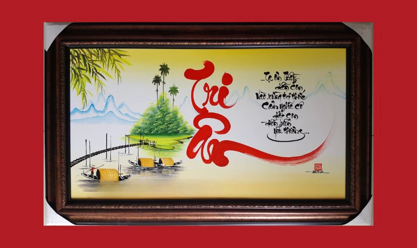Tranh thư pháp 20/11 độc đáo, ấn tượng