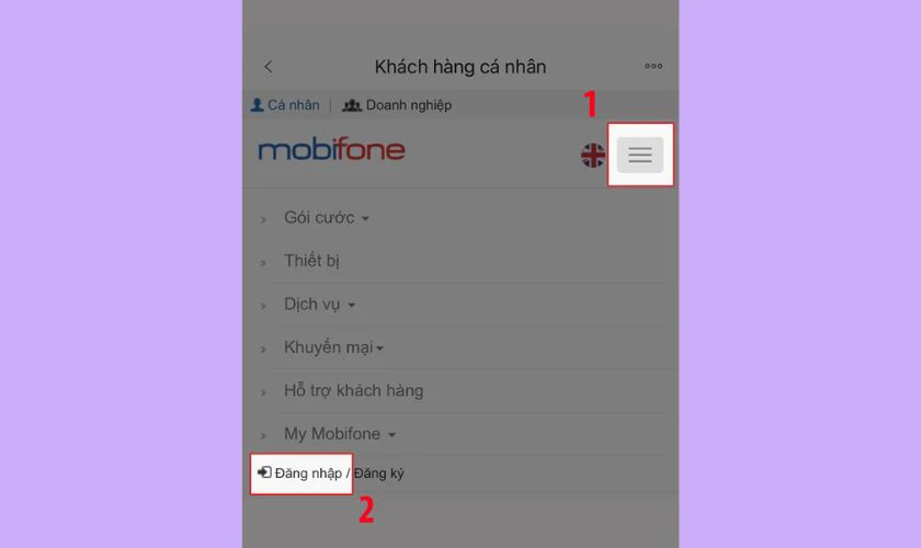 Đăng nhập website MobiFone