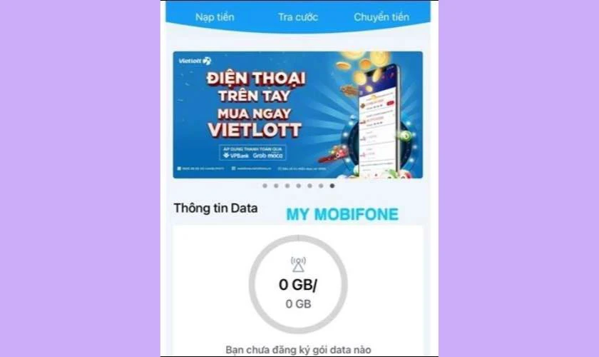 Kiểm tra dung lượng 4G MobiFone qua ứng dụng My MobiFone