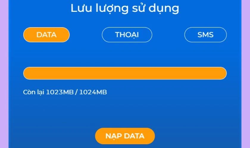 Kiểm tra dung lượng 4G của nhà mạng VinaPhone