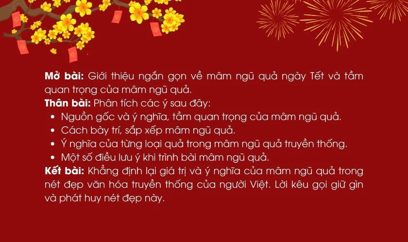 Dàn ý bài thuyết trình về mâm ngũ quả ngày Tết