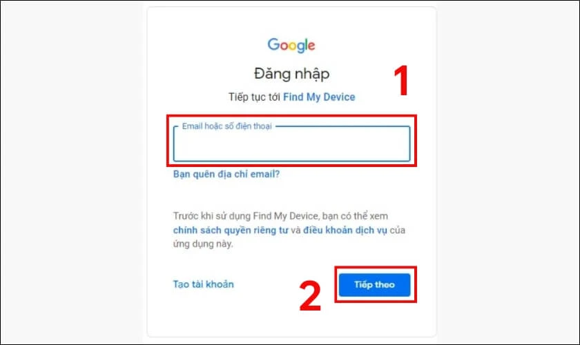 Tìm điện thoại Samsung bị mất bằng Gmail đơn giản