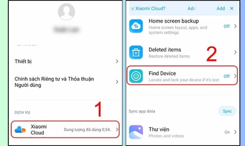 Bật Find Device tìm vị trí điện thoai Xiaomi bị mất