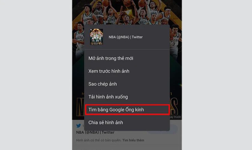 Tìm kiếm bằng hình ảnh trên điện thoại Android đơn giản