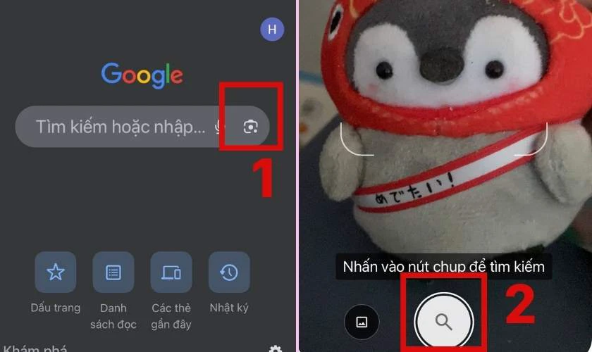 Tìm kiếm bằng hình ảnh chụp trực tiếp trên Google Lens