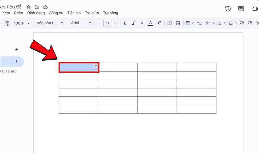 Tô màu bảng trong Google Docs đơn giản nhất