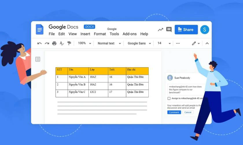 Lưu ý khi tô màu bảng trong Google Docs