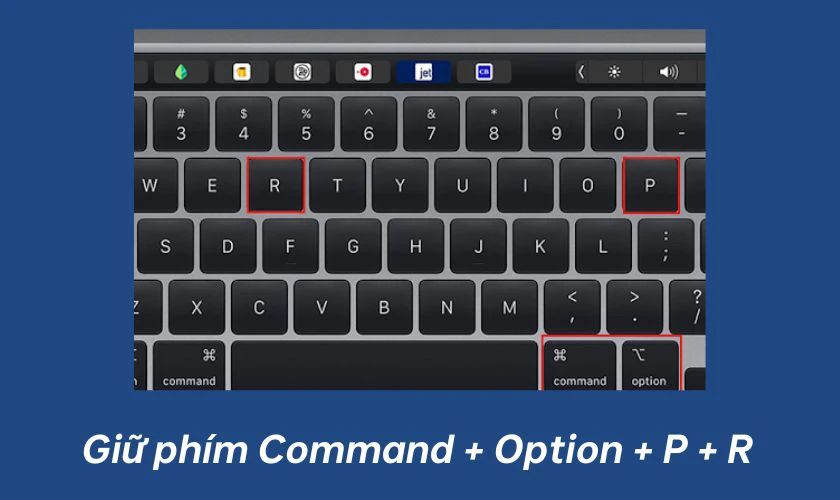 Reset NVRAM/PRAM khi Touch bar bị xanh