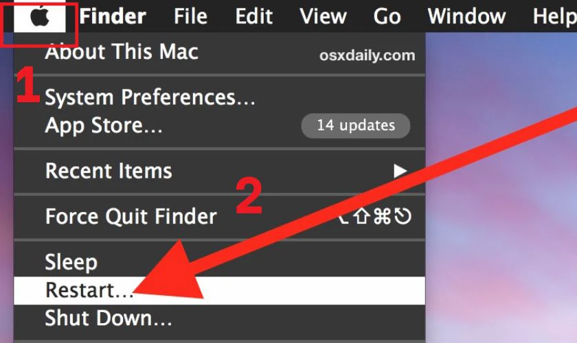 Khởi động lại Mac