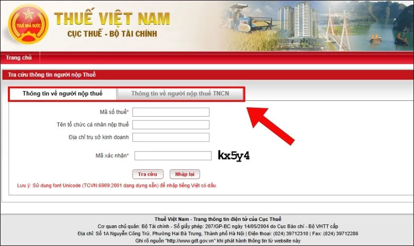 Tra cứu thông tin người nộp thuế trên tracuunnt.gdt.gov.vn
