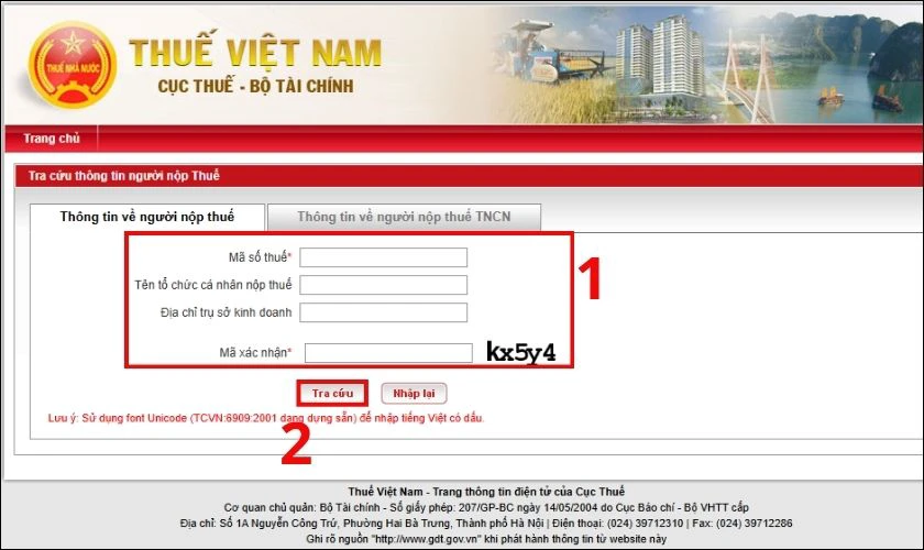 Nhập thông tin tra cứu