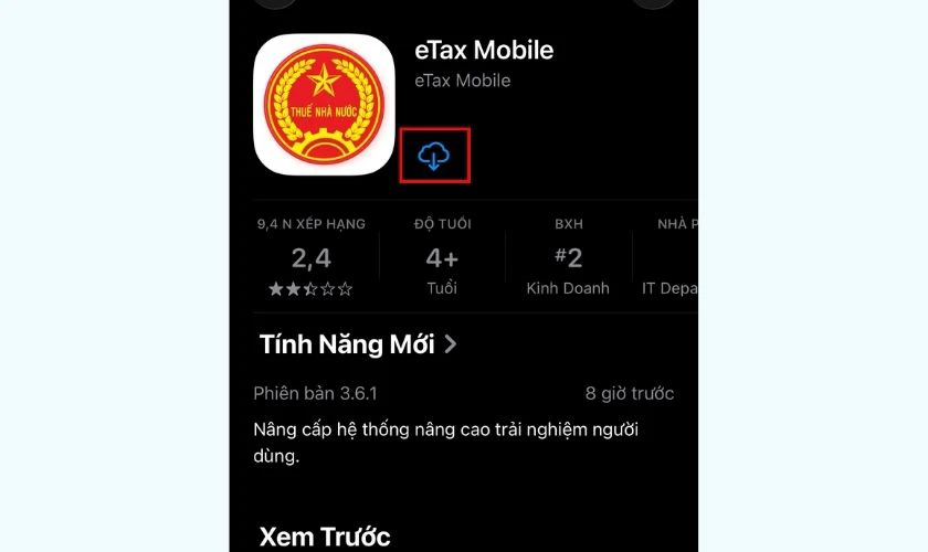 Tra cứu thông tin người nộp thuế trên eTax Mobile