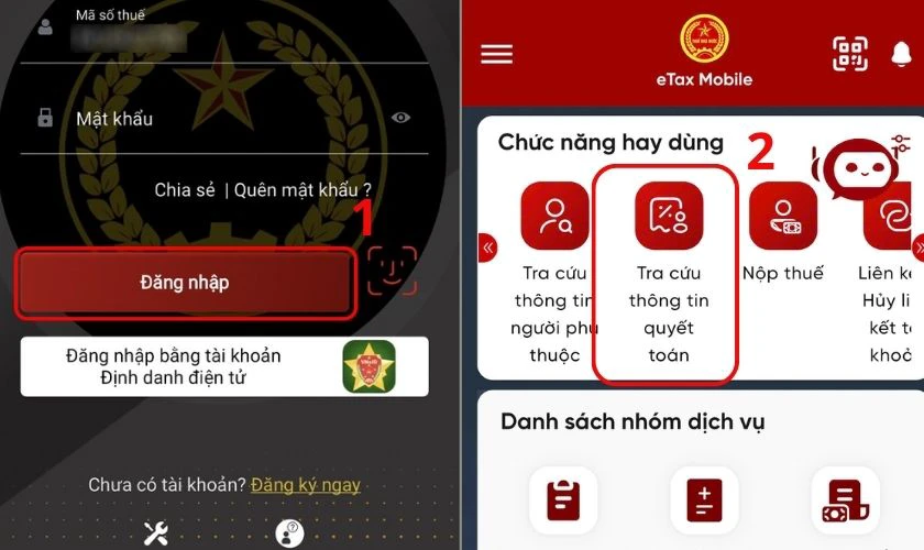 Đăng nhập tài khoản