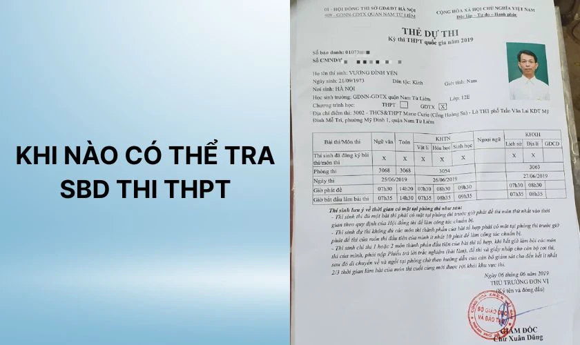 Khi nào mới có thể check số dự thi?
