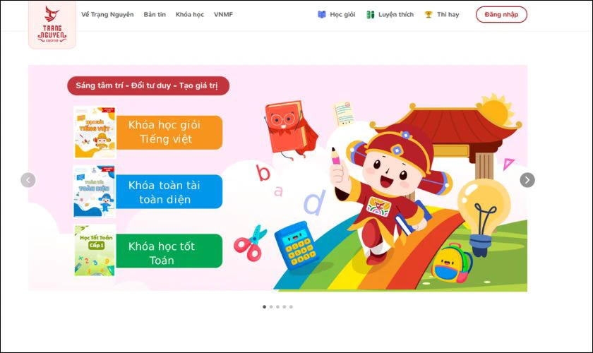 Cách đăng nhập trangnguyen.edu.vn lớp 2, 3, 4, 5