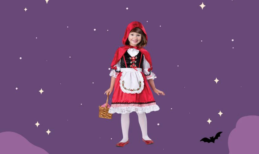 Trang phục Halloween tự làm cho bé cosplay cô bé quàng khăn đỏ