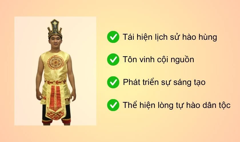 Trang phục Vua Hùng bằng giấy có ý nghĩa gì?
