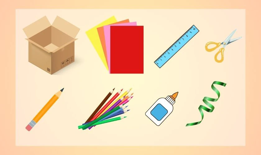 Cách làm trang phục Vua Hùng bằng giấy: Chuẩn bị dụng cụ
