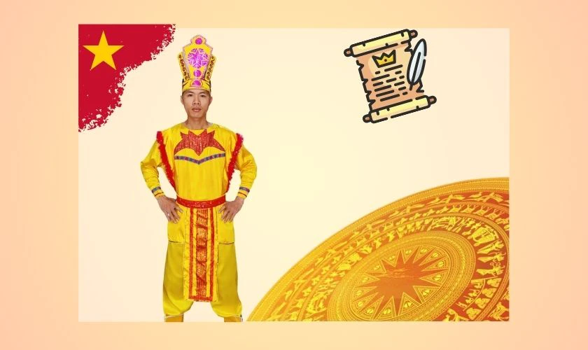 Trang phục Vua Hùng bằng giấy đơn giản