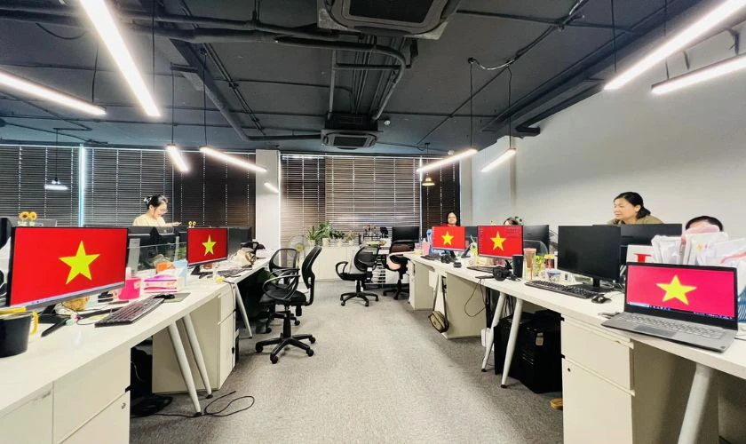Decor văn phòng lễ Quốc Khánh đẹp
