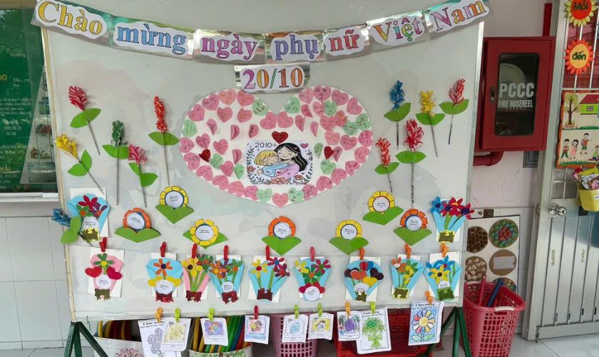 Trang trí 20/10 mầm non dễ thương, đáng yêu