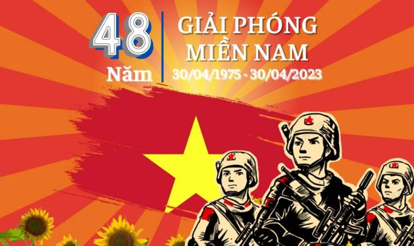 Không gian trang trí 30/4 1/5 với phông nền backdrop lễ kỷ niệm