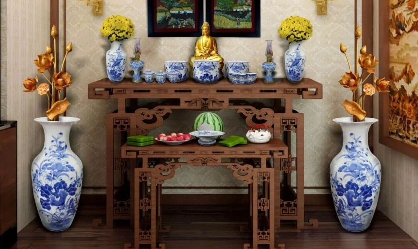 Trang trí bàn thờ miền Bắc