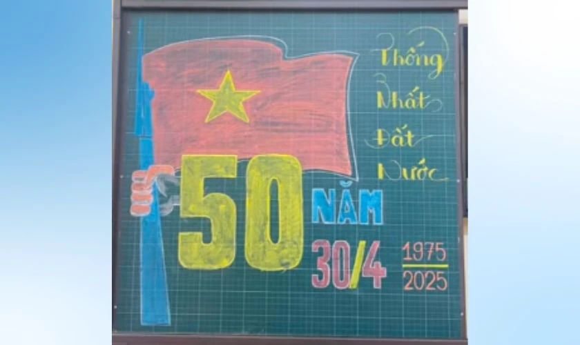 Mẫu trang trí bảng 30/4 1/5 chủ đề Đất nước