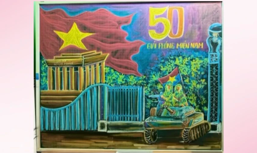 Mẫu trang trí bảng chủ đề xe tăng gợi nhớ