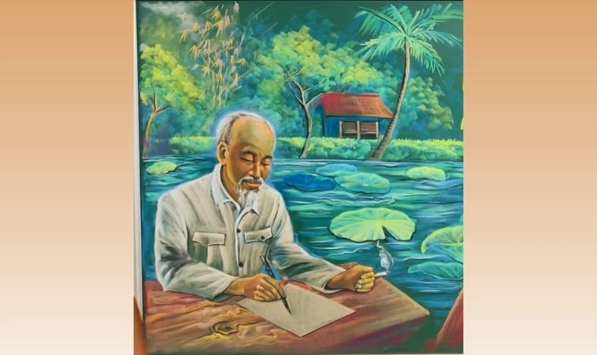 Mẫu trang trí bảng 30/4 1/5 chủ đề Bác Hồ