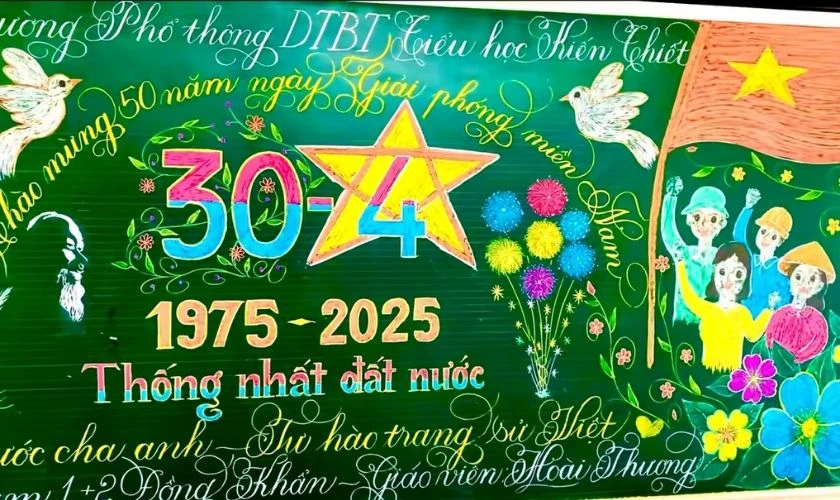 Trang trí bảng 30/4 1/5 chủ đề người lao động