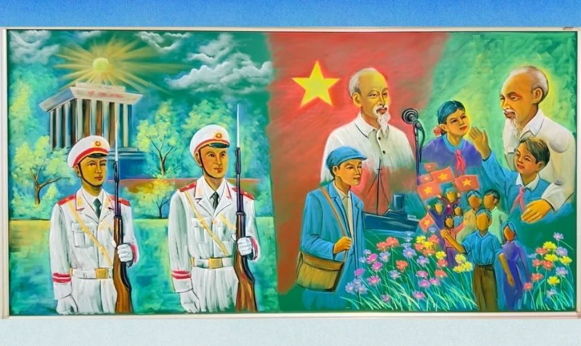 Mẫu trang trí bảng chủ đề người lao động