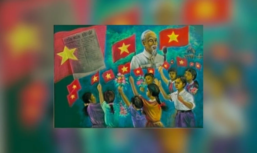 Trang trí bảng 30/4 1/5 chủ đề công dân Việt Nam