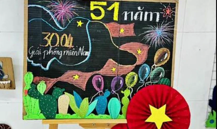 Mẫu trang trí bảng chủ đề Đất nước