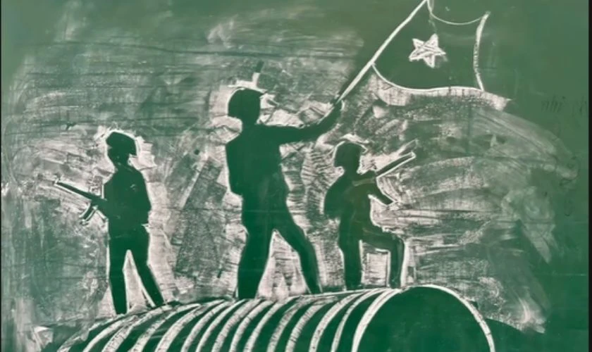 Mẫu trang trí bảng chủ đề chú bộ đội ấn tượng