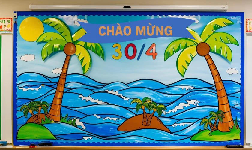 Trang trí bảng chủ đề biển đảo