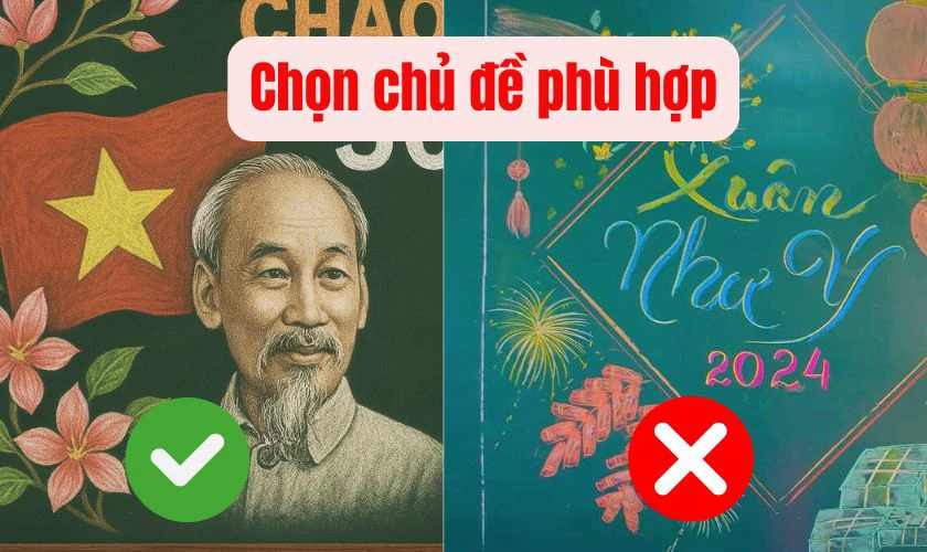 Chọn chủ đề phù hợp để trang trí bảng