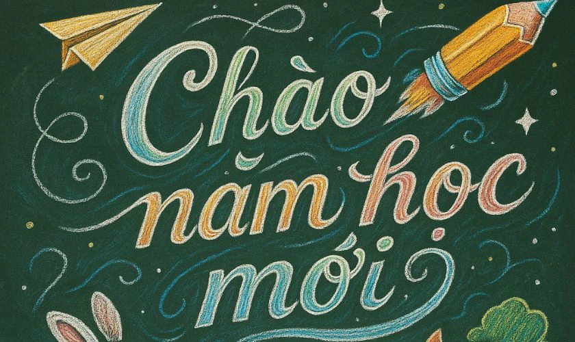 Trang trí bảng Back To School chủ đề đồ dùng học tập