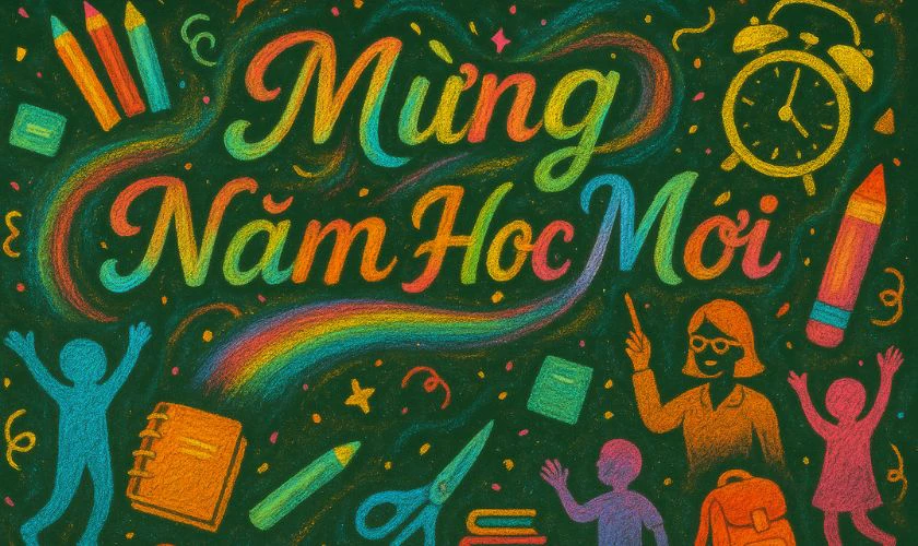 Trang trí bảng Back To School nhiều màu sắc