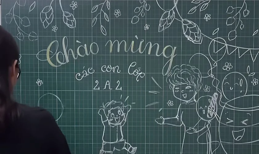 Trang trí bảng Back To School chi tiết